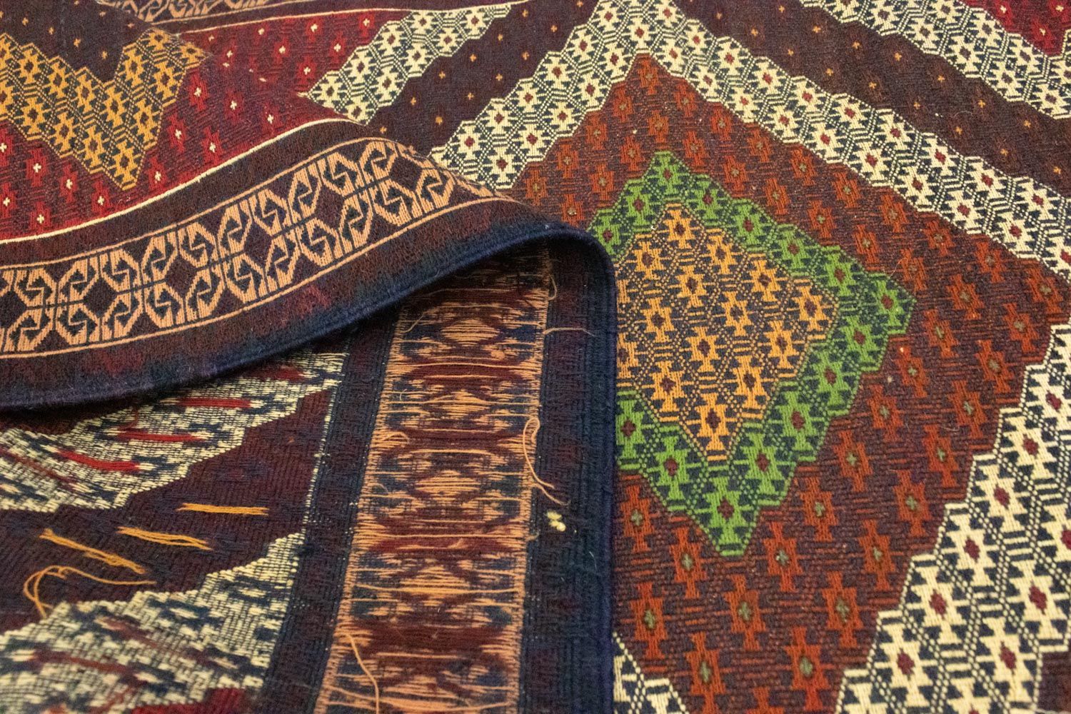 Alfombra de pasillo Alfombra Kelim - Oriental - 222 x 85 cm - marrón