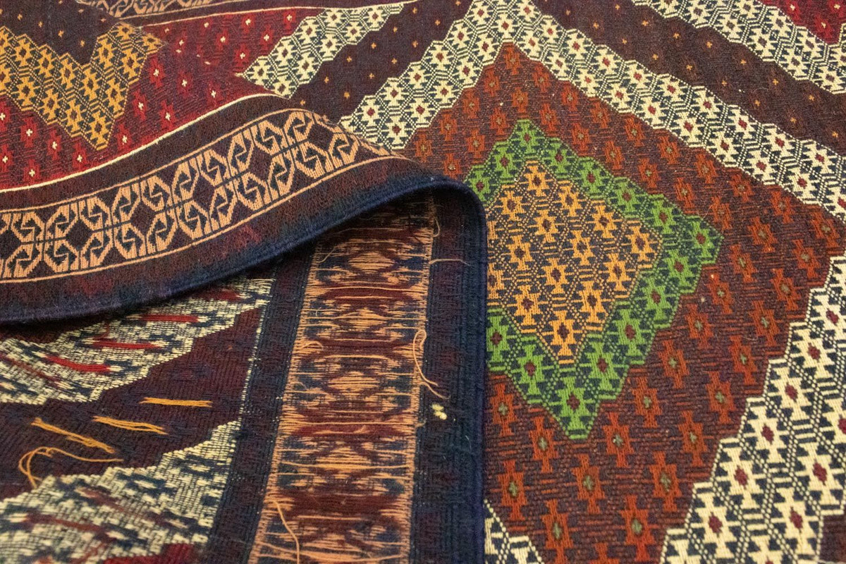 Alfombra de pasillo Alfombra Kelim - Oriental - 222 x 85 cm - marrón