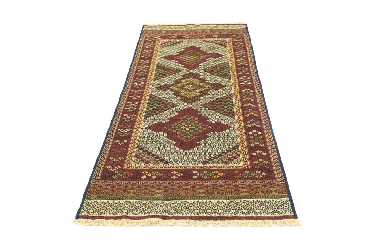Alfombra de pasillo Alfombra Kelim - Oriental - 208 x 85 cm - beige