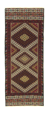 Alfombra de pasillo Alfombra Kelim - Oriental - 190 x 75 cm - marrón