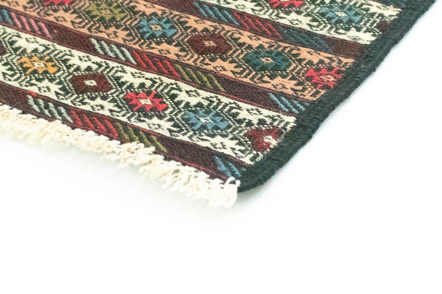 Alfombra de pasillo Alfombra Kelim - Oriental - 190 x 75 cm - marrón