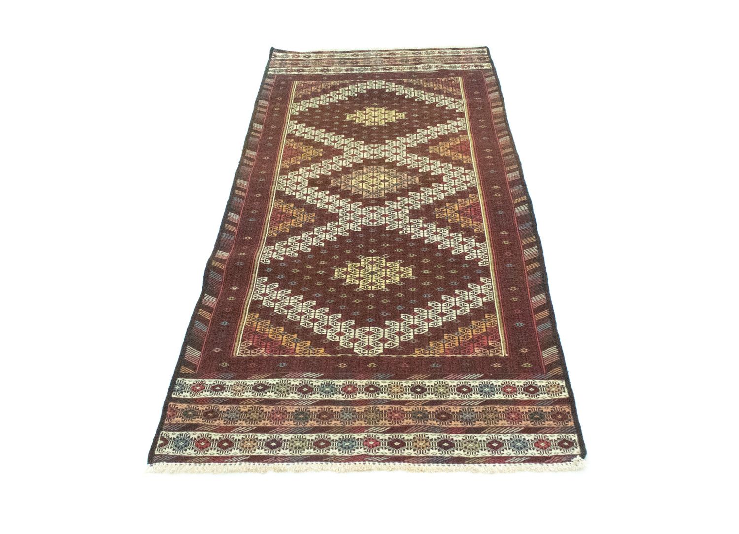 Alfombra de pasillo Alfombra Kelim - Oriental - 190 x 75 cm - marrón