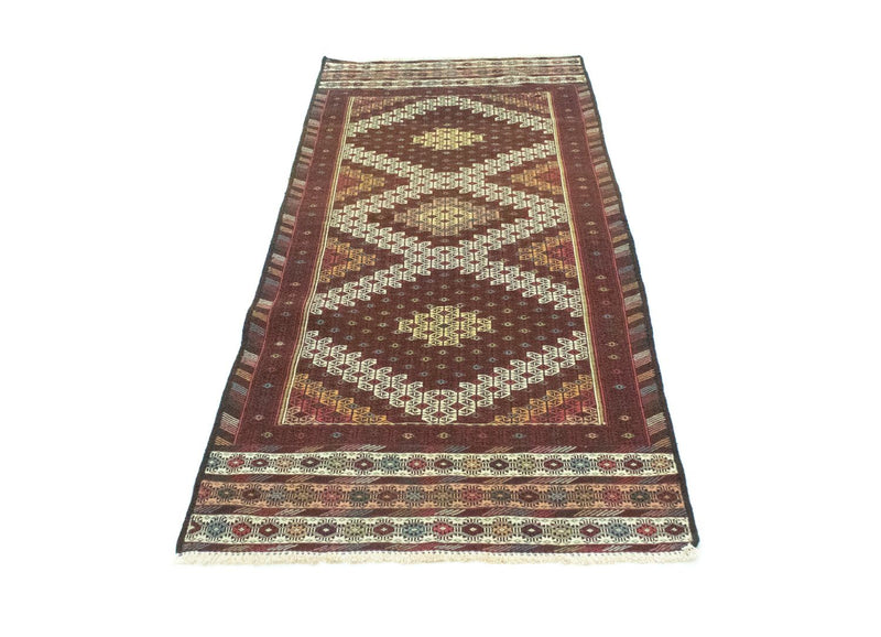 Alfombra de pasillo Alfombra Kelim - Oriental - 190 x 75 cm - marrón