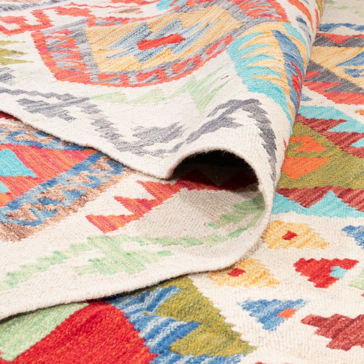 Alfombra Kelim - Splash - 248 x 177 cm - multicolor