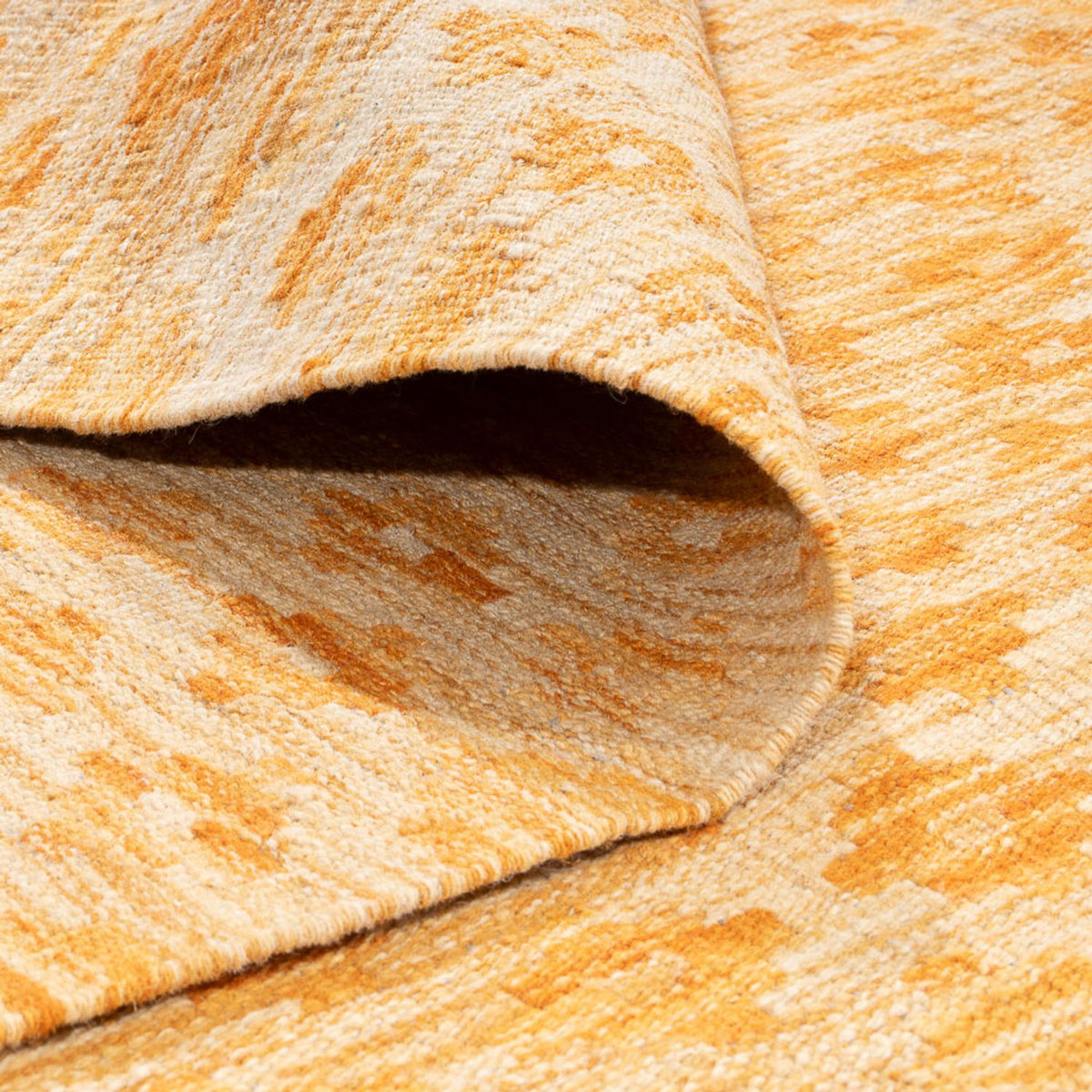 Alfombra Kelim - Tendencia - Vintage/revestido - 247 x 177 cm - amarillo mostaza