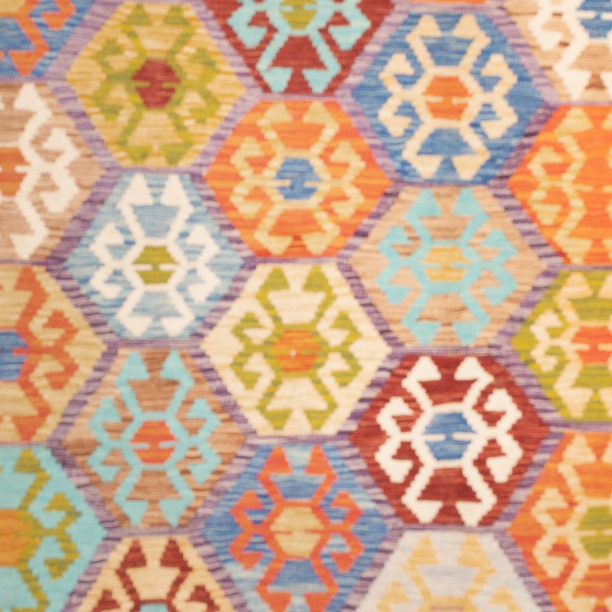 Alfombra Kelim - Splash cuadrado  - 201 x 189 cm - multicolor