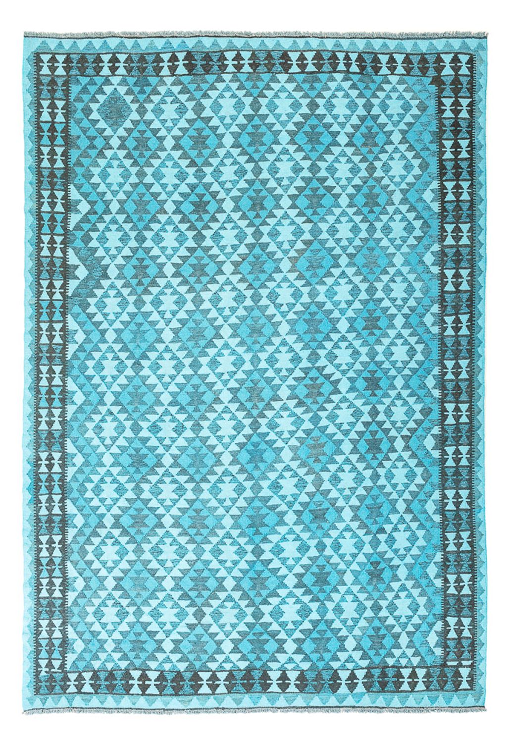 Alfombra Kelim - Tendencia - Vintage/revestido - 277 x 195 cm - turquesa