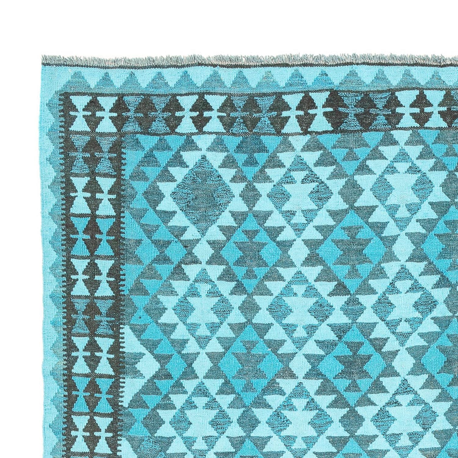 Alfombra Kelim - Tendencia - Vintage/revestido - 277 x 195 cm - turquesa