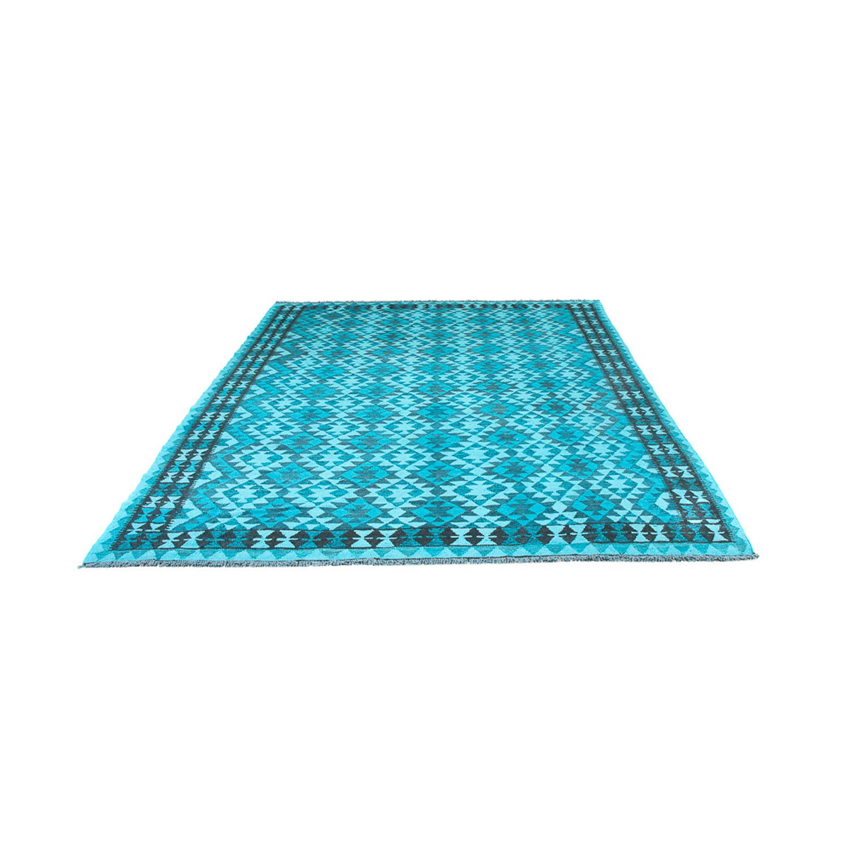 Alfombra Kelim - Tendencia - Vintage/revestido - 277 x 195 cm - turquesa