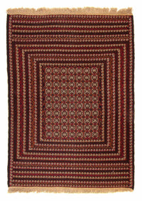 Alfombra Kelim - Oriental - 180 x 133 cm - rojo oscuro