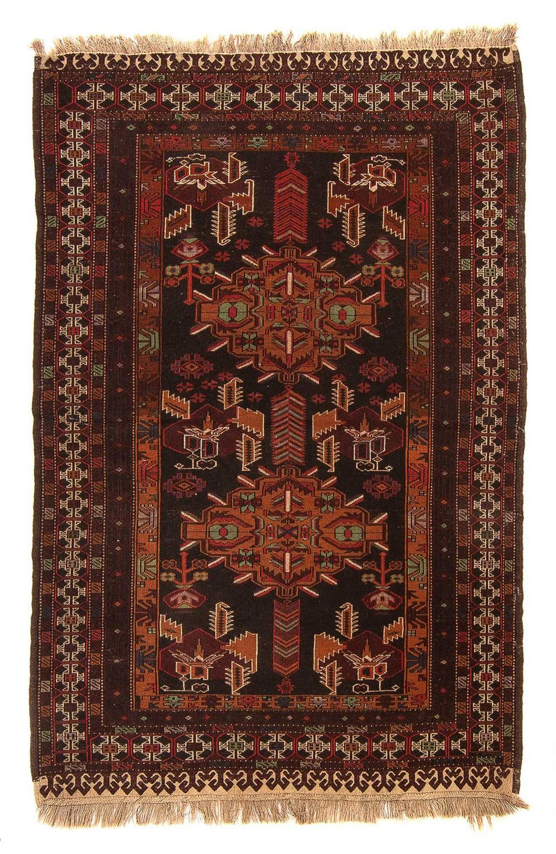 Alfombra afgana - 189 x 127 cm - marrón
