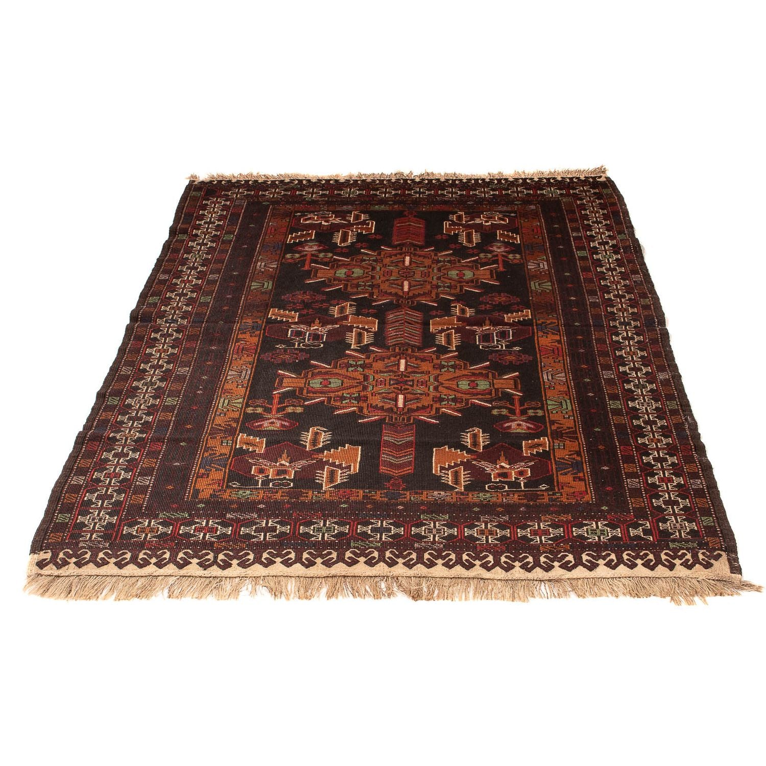 Alfombra afgana - 189 x 127 cm - marrón