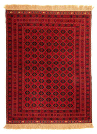 Alfombra Turkaman - 190 x 153 cm - rojo oscuro