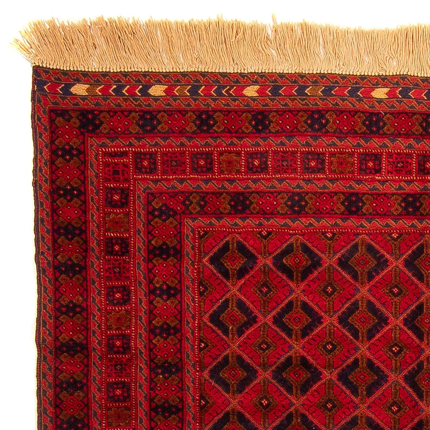 Alfombra Turkaman - 190 x 153 cm - rojo oscuro