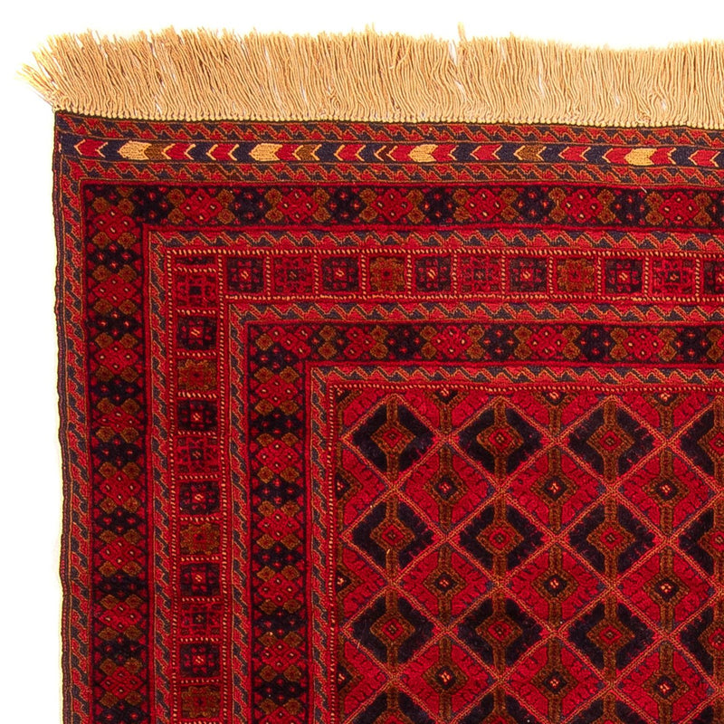 Alfombra Turkaman - 190 x 153 cm - rojo oscuro