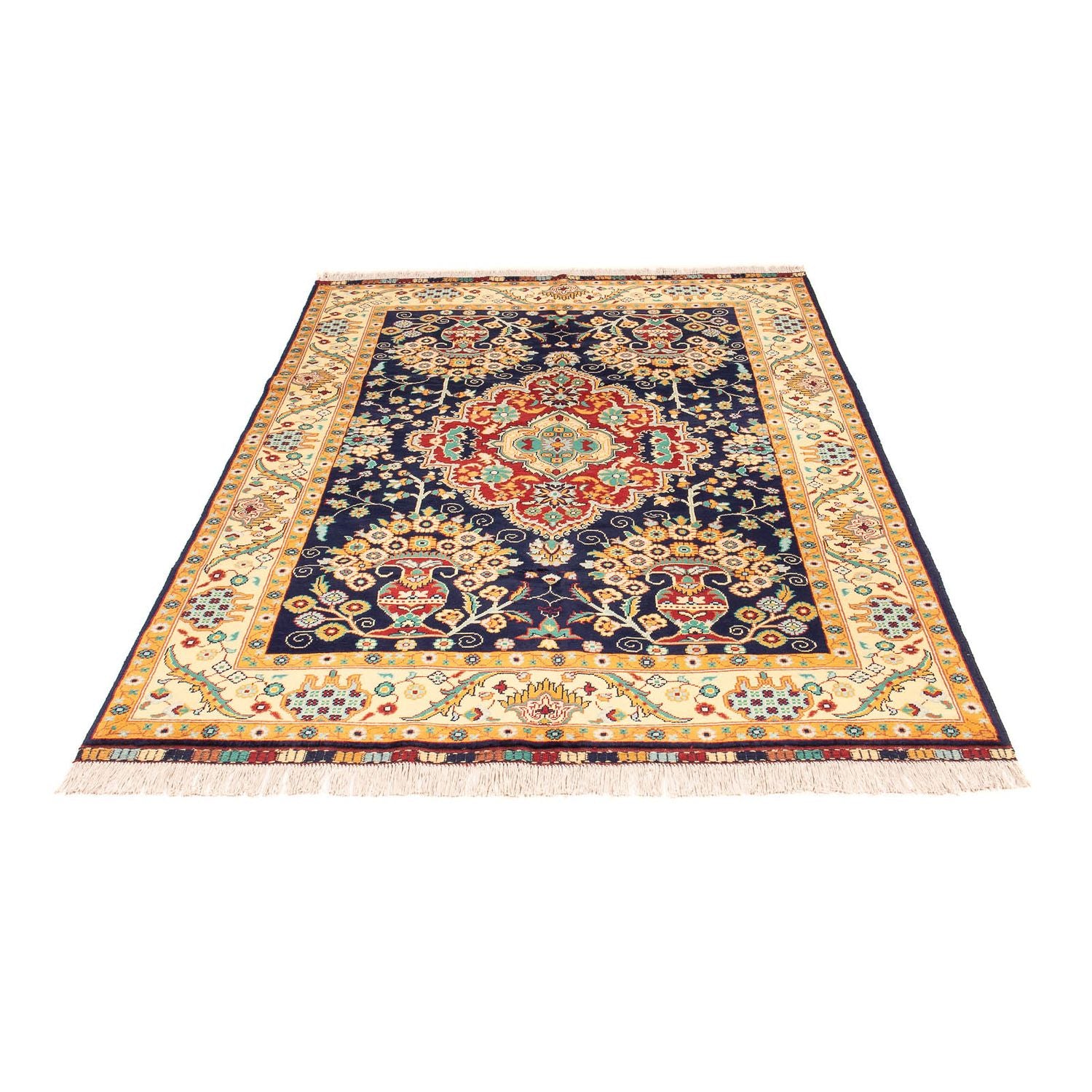 Alfombra afgana - 213 x 151 cm - azul oscuro