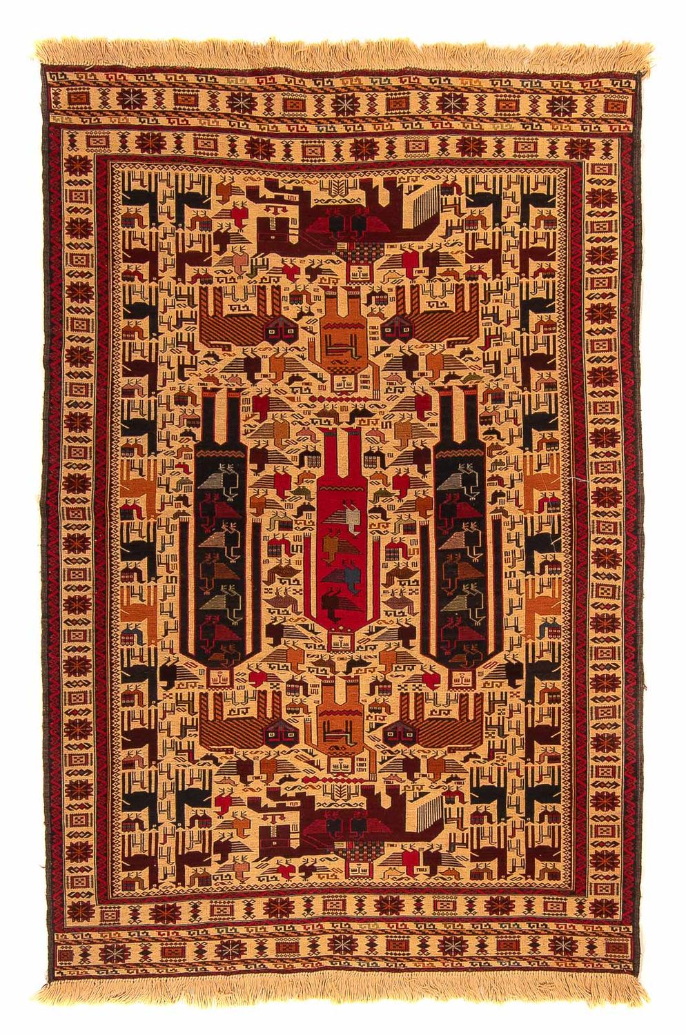Alfombra Kelim - Oriental - 197 x 129 cm - marrón claro