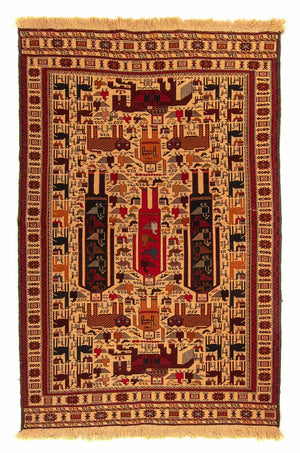 Alfombra Kelim - Oriental - 197 x 129 cm - marrón claro
