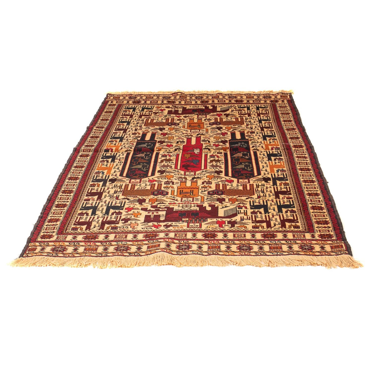 Alfombra Kelim - Oriental - 197 x 129 cm - marrón claro