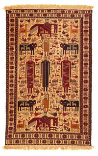 Alfombra Kelim - Oriental - 194 x 124 cm - marrón claro