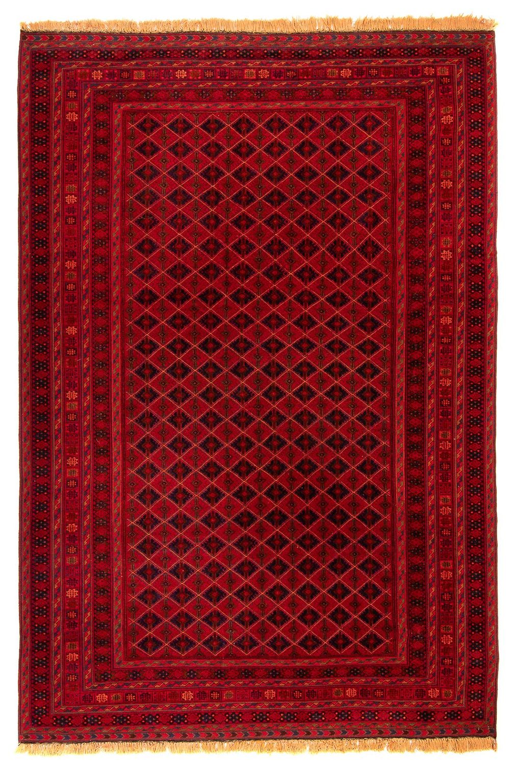 Alfombra afgana - Bukhara - 283 x 208 cm - rojo oscuro