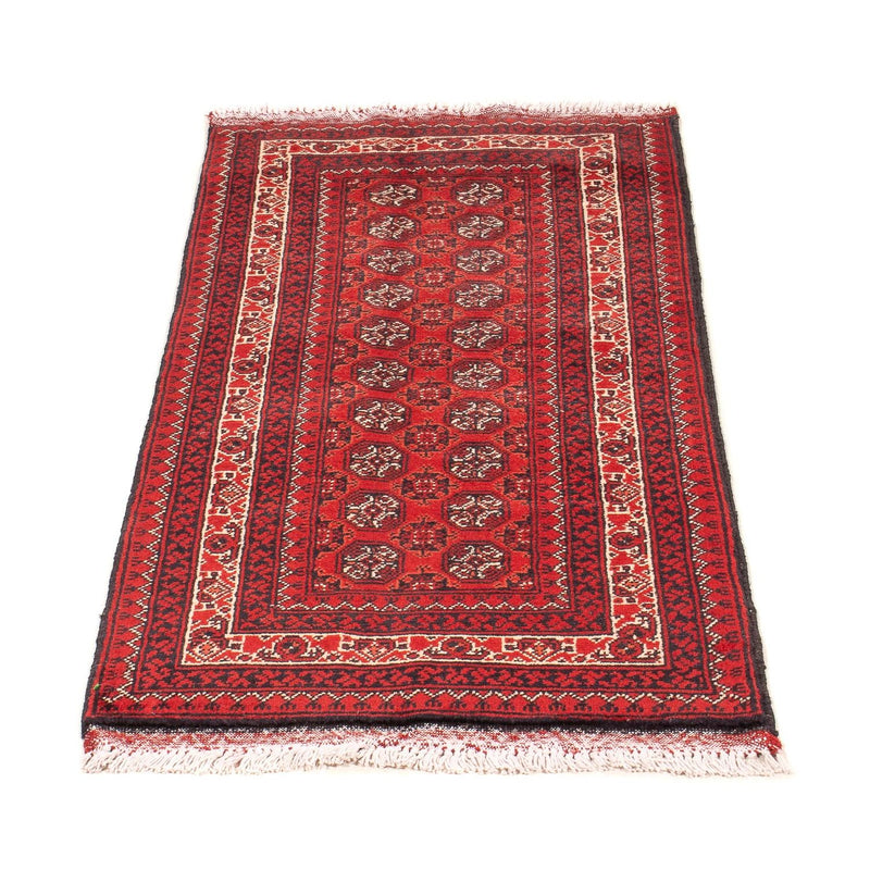 Alfombra afgana - 100 x 69 cm - rojo oscuro