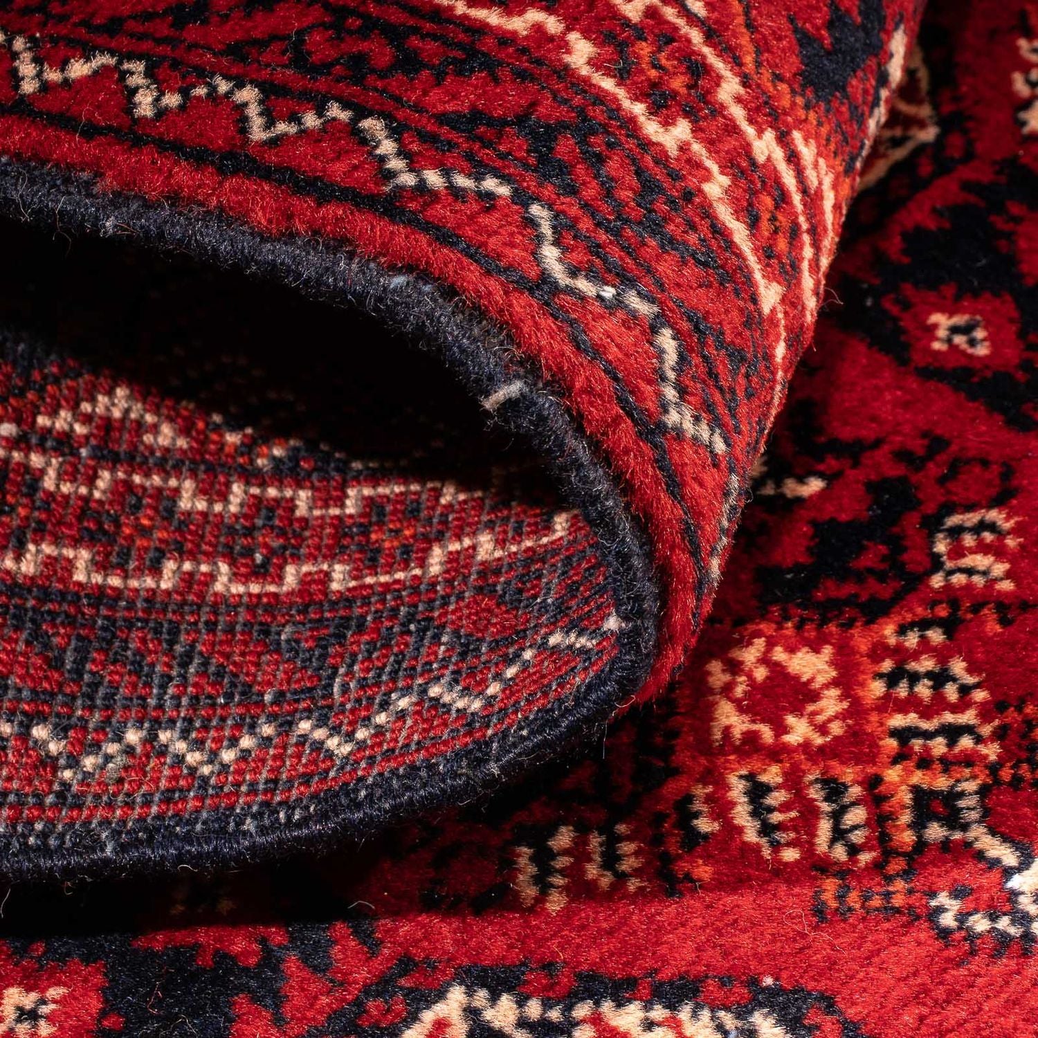 Alfombra de pasillo Alfombra afgana - 106 x 49 cm - rojo oscuro