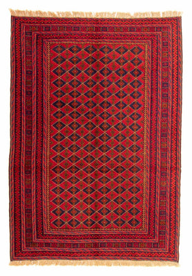 Alfombra Kelim - Oriental - 202 x 153 cm - rojo oscuro