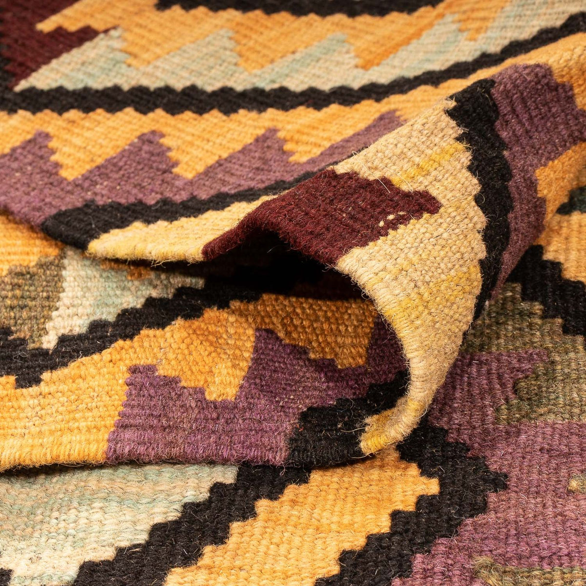 Alfombra Kelim - Splash - 193 x 154 cm - multicolor