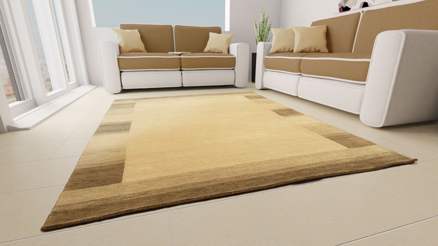 Alfombra Gabbeh - Indus - 160 x 90 cm - beige