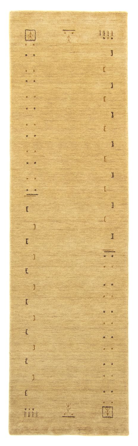 Alfombra de pasillo Alfombra Gabbeh - Indus - 400 x 80 cm - beige