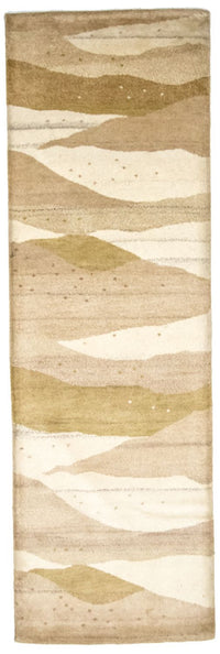 Alfombra de pasillo Alfombra Gabbeh - Indus - 240 x 80 cm - beige