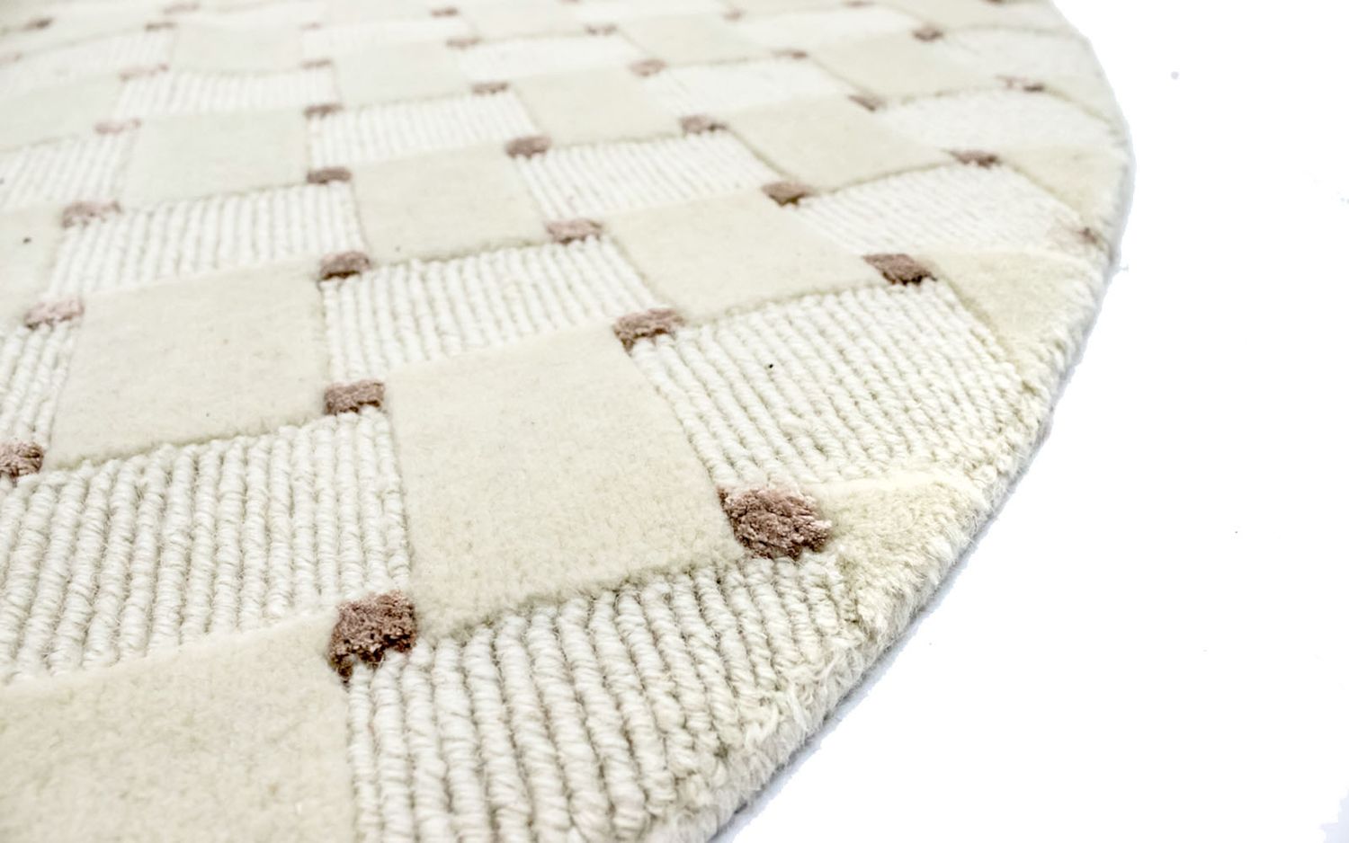 Alfombra de Nepal redondo  - 150 x 150 cm - beige