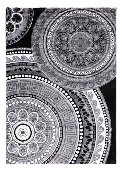 Alfombra tejida oriental 160x230cm - blanco y negro