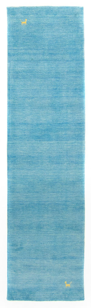 Alfombra de pasillo Alfombra Gabbeh - Indus - 200 x 80 cm - azul claro