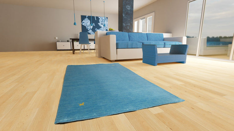 Alfombra Gabbeh - Indus - 250 x 200 cm - azul claro