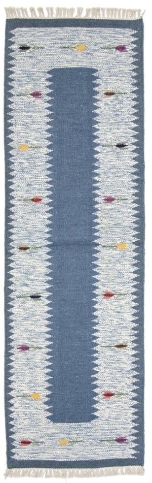 Alfombra de pasillo Alfombra Kelim - Tendencia - 250 x 80 cm - azul