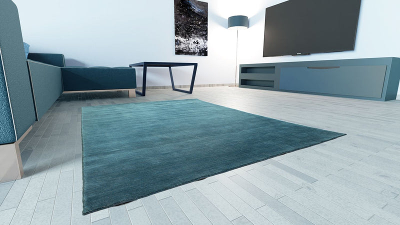 Alfombra Gabbeh - Indus - 160 x 90 cm - azul petróleo