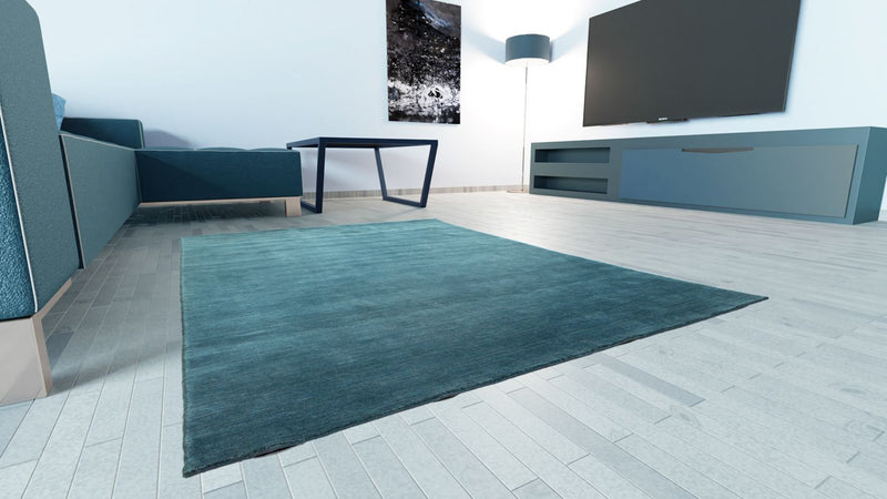 Alfombra Gabbeh - Indus - 250 x 200 cm - azul petróleo