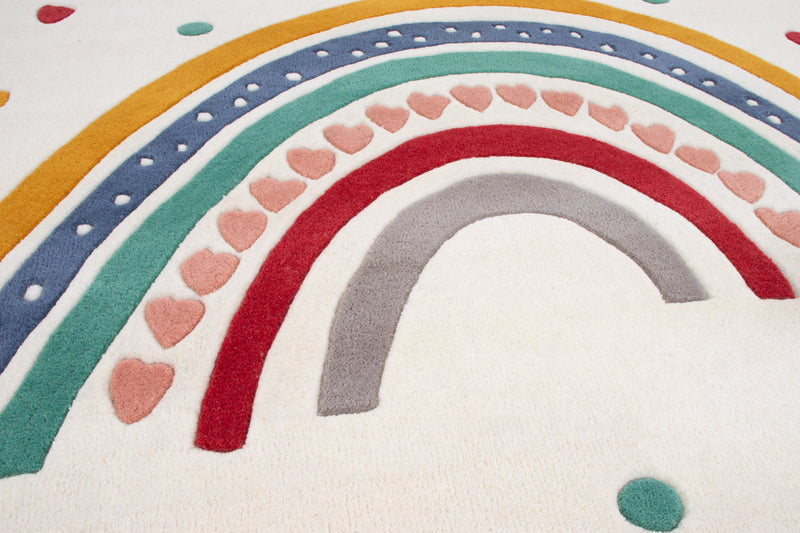 Arcoíris Corazones Alfombra Infantil