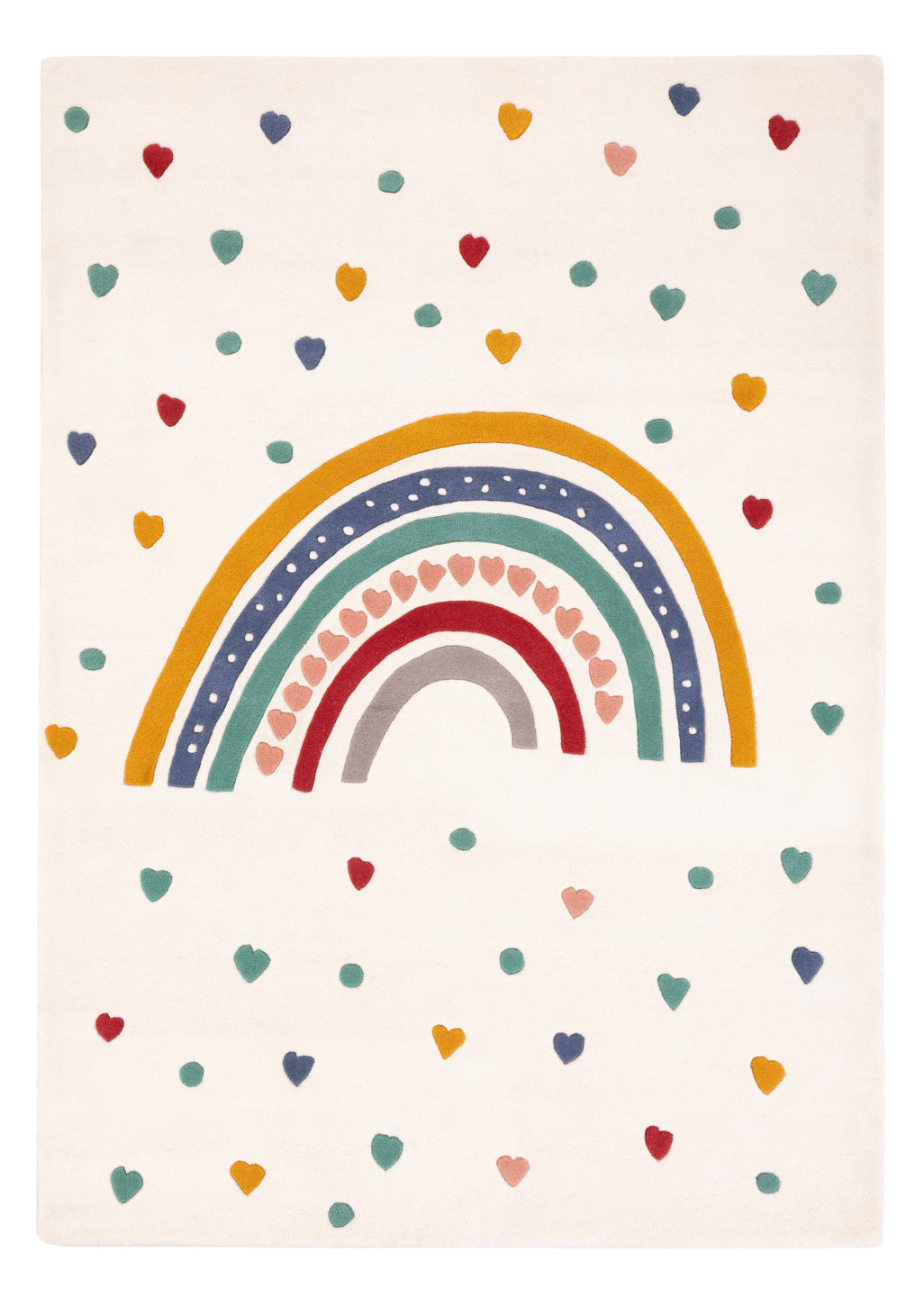 Arcoíris Corazones Alfombra Infantil