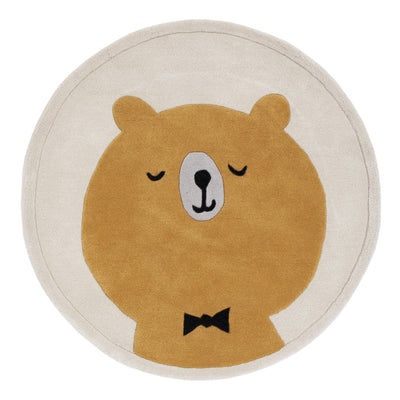 Oso con Pajarita Alfombra Infantil Redondo