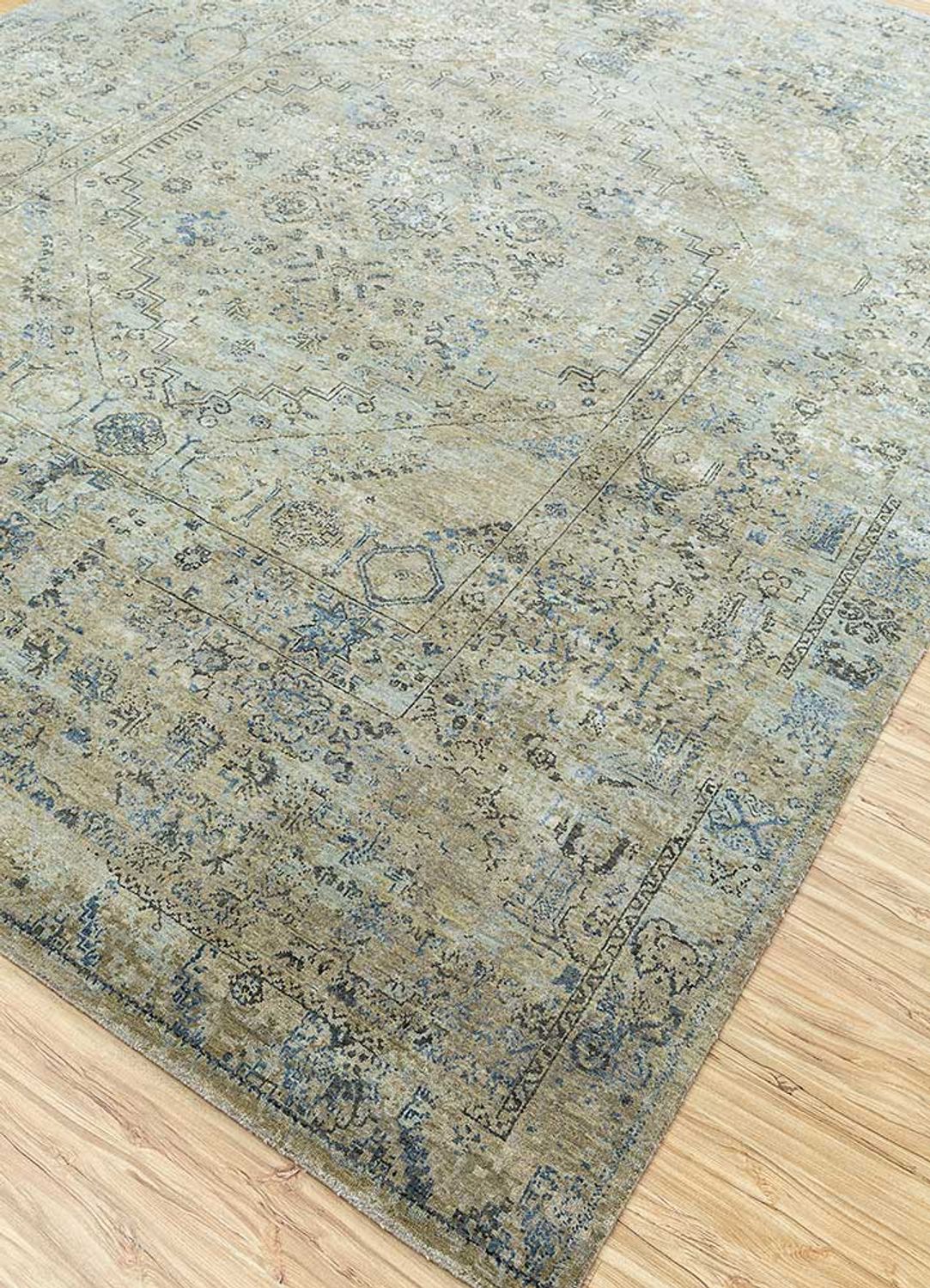 Alfombra de lana - 240 x 170 cm - verde menta