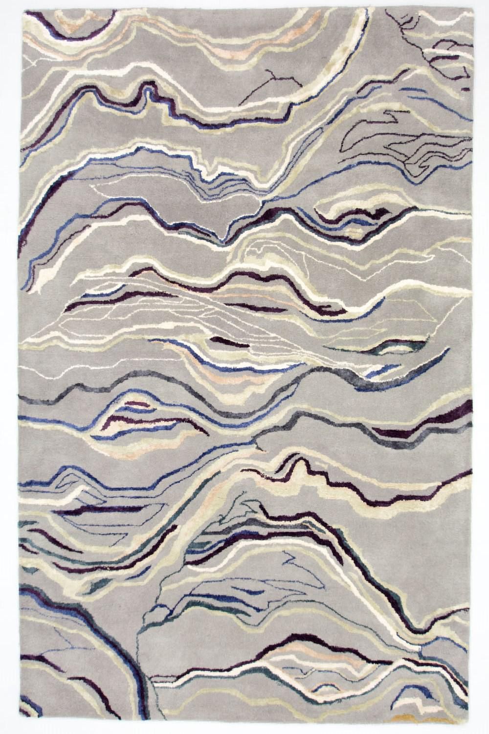 Alfombra de diseño - 243 x 153 cm - plata