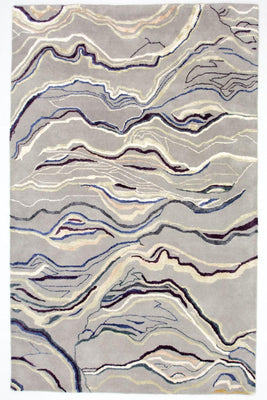Alfombra de diseño - 243 x 153 cm - plata