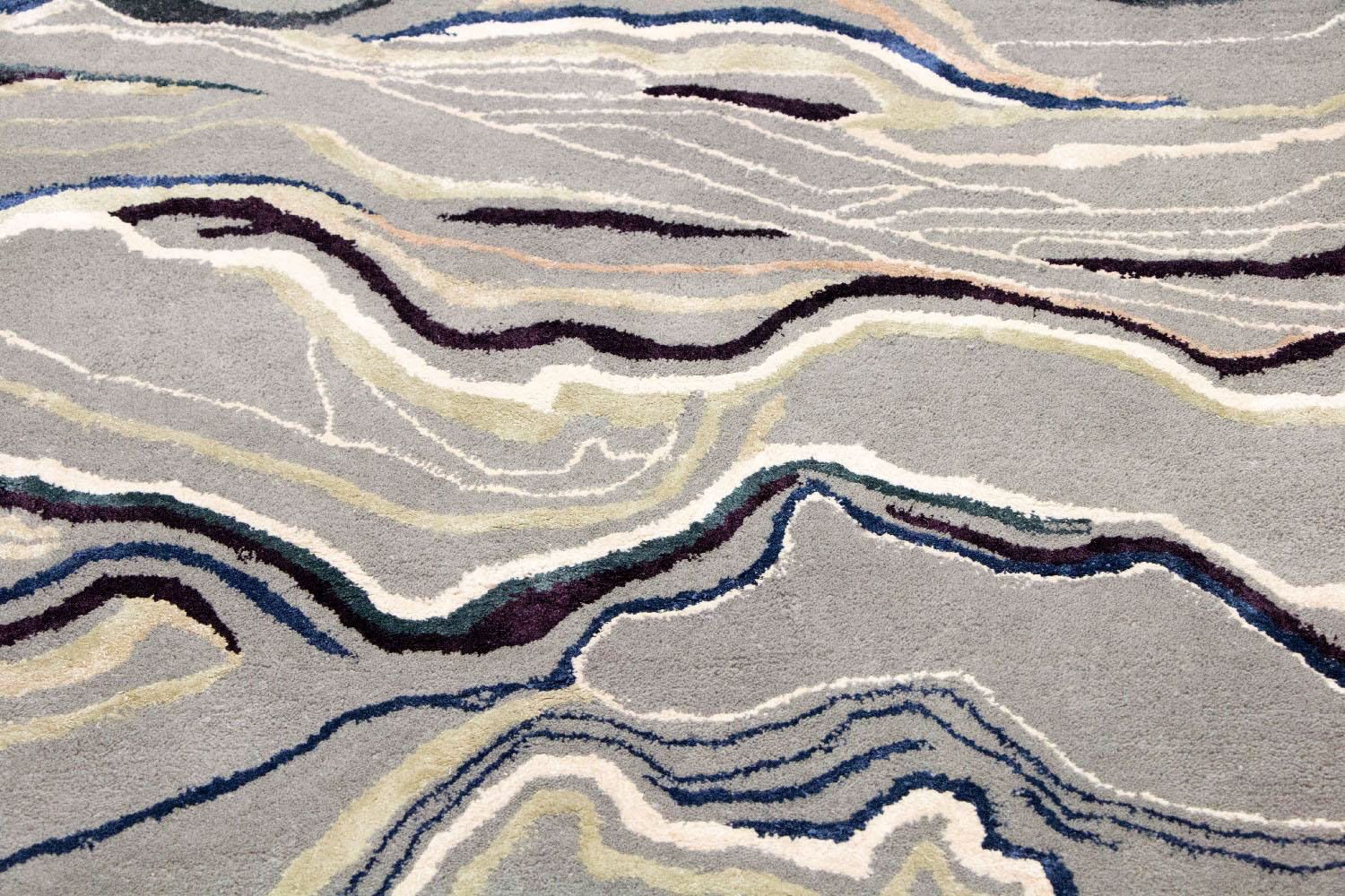 Alfombra de diseño - 243 x 153 cm - plata
