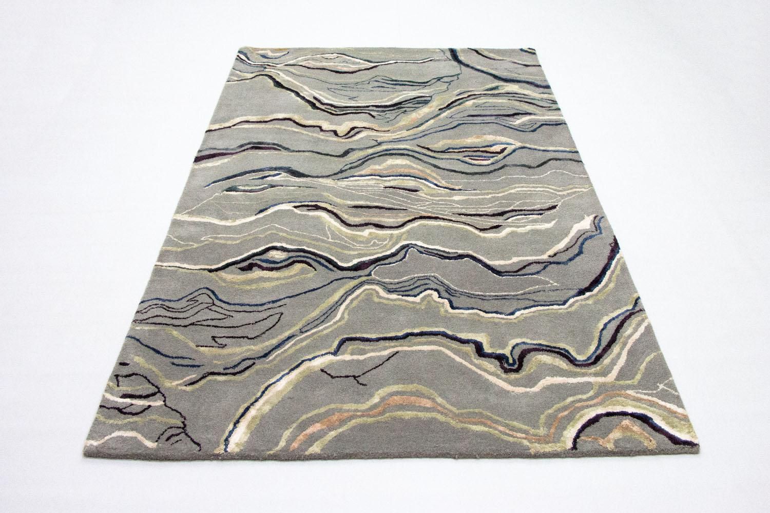 Alfombra de diseño - 243 x 153 cm - plata