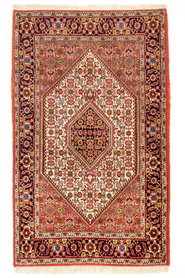 Alfombra persa - Bidjar - 140 x 88 cm - rojo