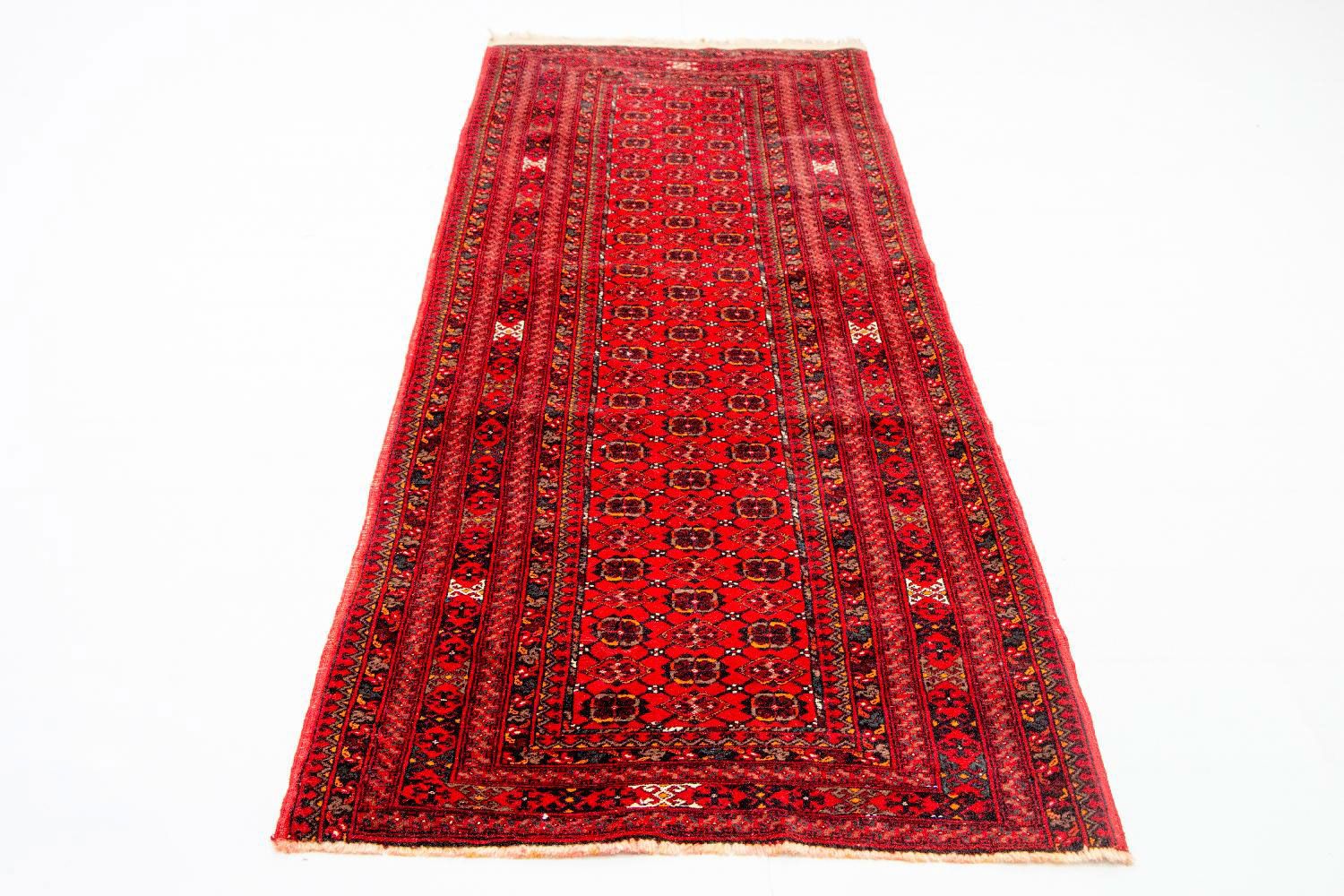 Alfombra de pasillo Alfombra afgana - Bukhara - 257 x 83 cm - rojo