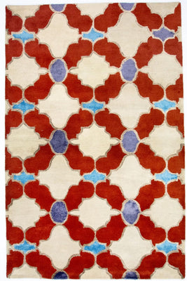 Alfombra de lana - 243 x 153 cm - beige